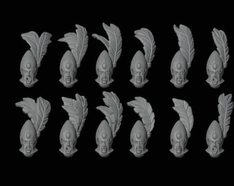 Noble elf feathered helmets 28mm miniatures / wargaming models / Fantasy tabletop gaming 3D prints