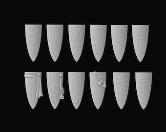 elf shields 'eye' 3d print 28mm miniatures / Fantasy tabletop gaming