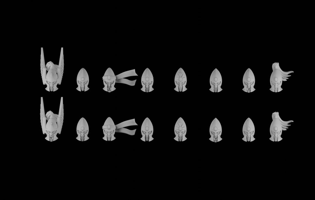 Elf Head Rotation 16 Classic Elf Heads Stl-files for 28mm Miniatures / Fantasy Tabletop ...