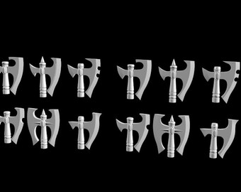 Axe heads elf Fantasy tabletop gaming  STL-files