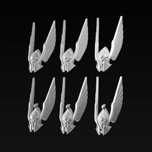 Elf heads winged helmets 28mm miniatures / wargaming models / Fantasy tabletop gaming  3D resin print