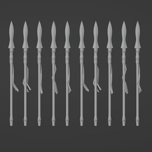 10 Elven spears for conversions wargaming model / Fantasy tabletop gaming  3D resin print