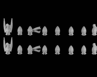 16 Classic high elf heads 3d print for 28mm miniatures / Fantasy tabletop gaming