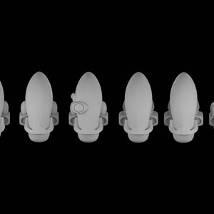 6 Space elf 'Ghost Pilot' heads 3d print for 28mm miniatures / Fantasy tabletop gaming