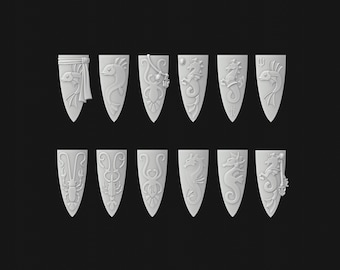 elf shields 'sea' 3d print 28mm miniatures / Fantasy tabletop gaming
