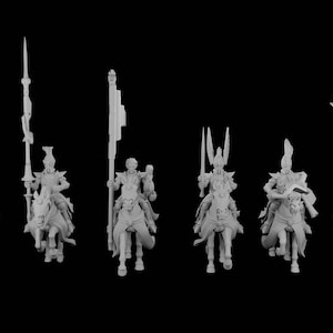 Elf Horsemasters unit (6) wargaming models / Fantasy tabletop gaming  STL-files