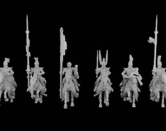 Elf Horsemasters unit (6) wargaming models / Fantasy tabletop gaming  STL-files