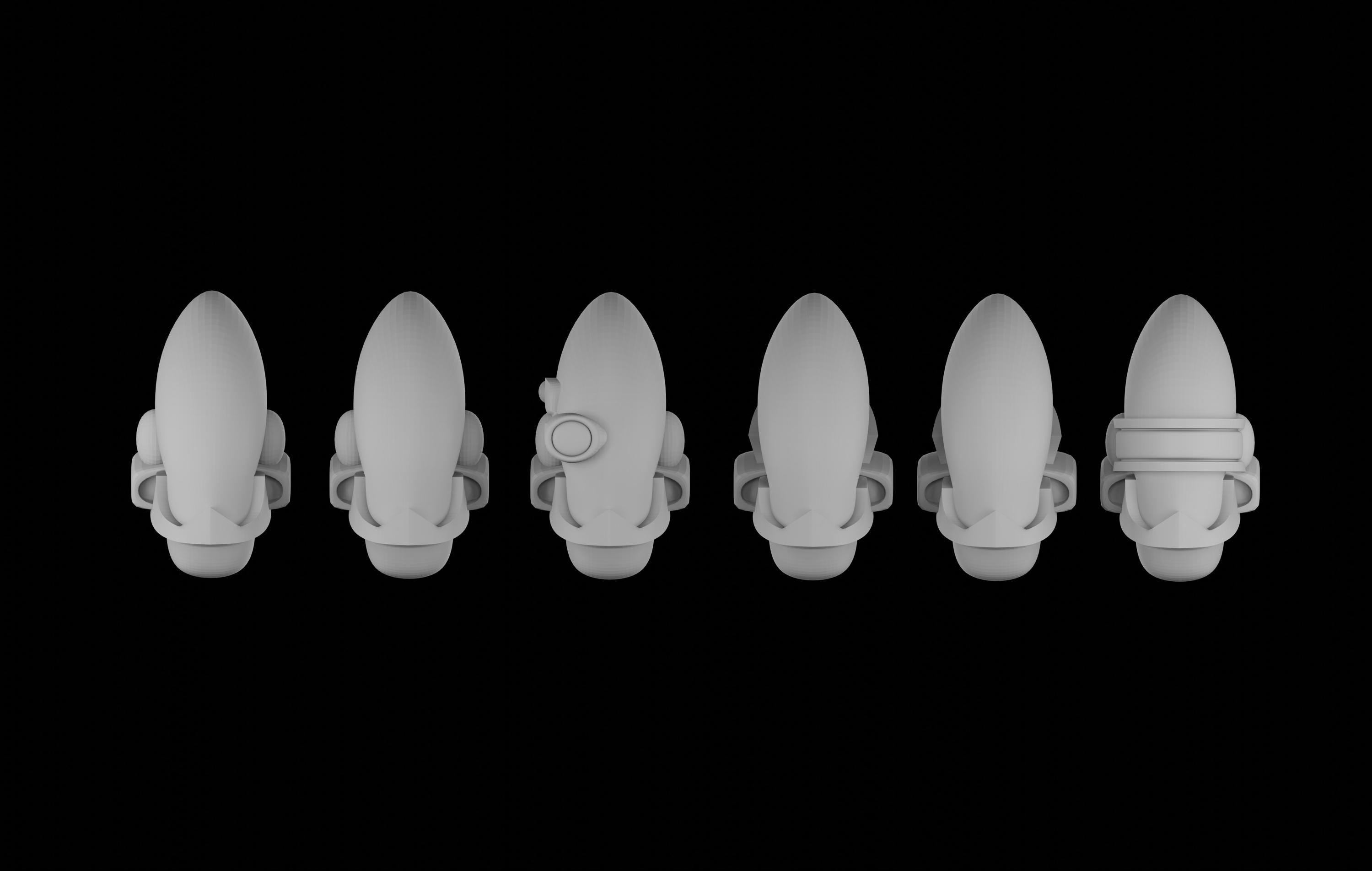 Space Elf Heads 'pilot' Resin 3d Print 28mm Miniatures / Fantasy ...