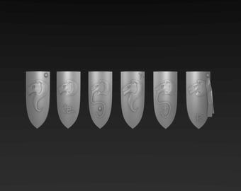 10 high elf shields Lion designs/ Fantasy tabletop gaming  STL-files