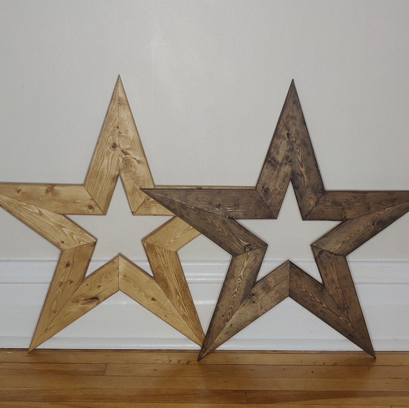 Colgante rústico de la pared de la estrella de madera | Etsy