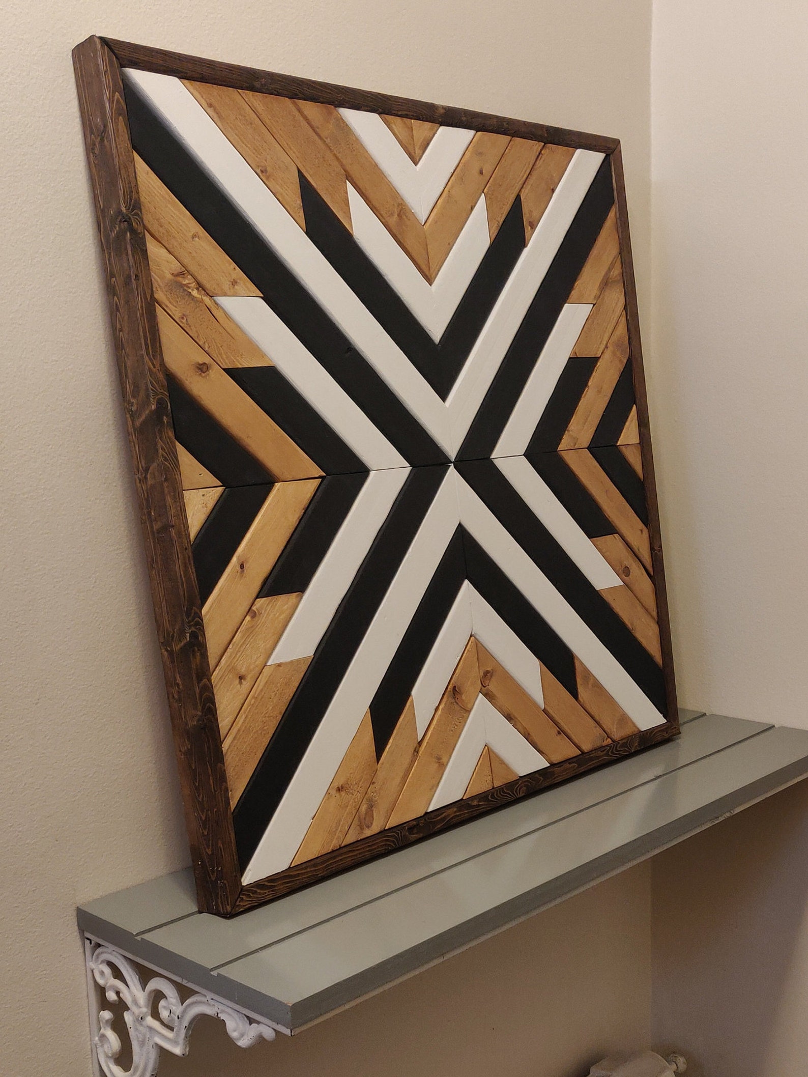 2'x2' Wood Mosaic Wall Art Etsy