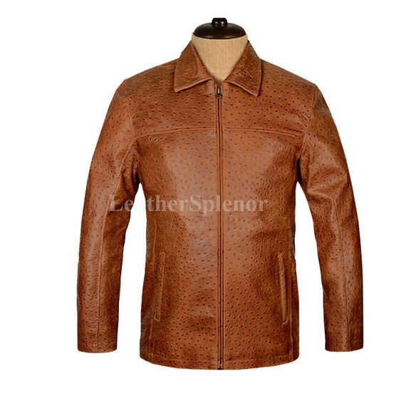 Ostrich leather coat store