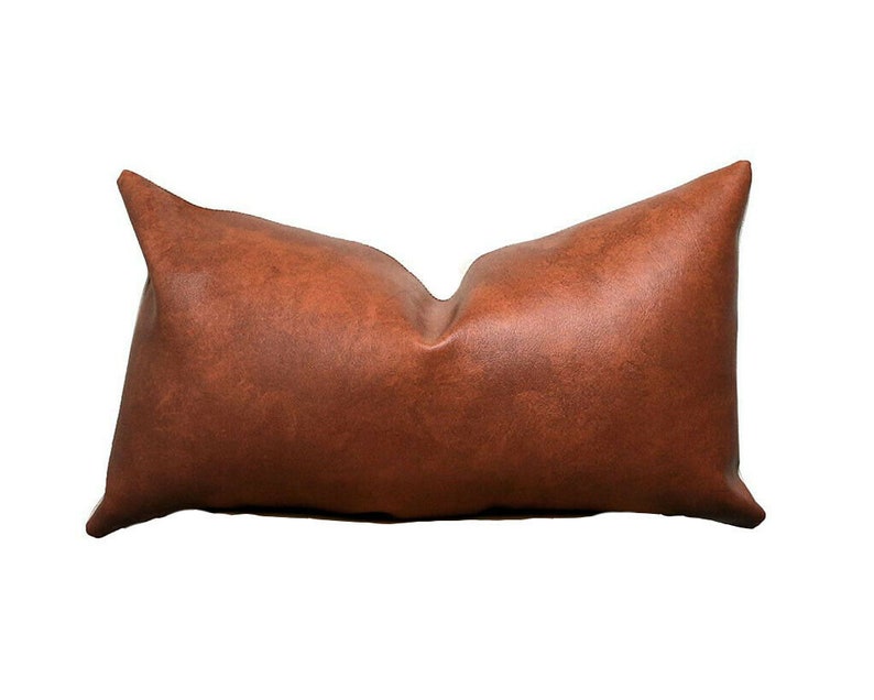 Real Genuine Leather Handmade Throw Long Lumbar Pillow Case Etsy