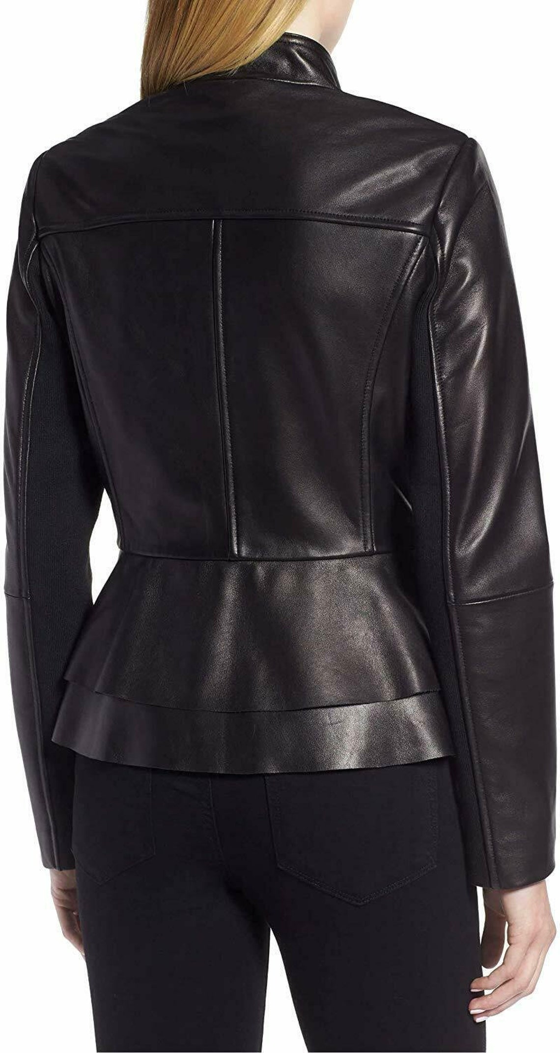 Genuine Leather Classic Peplum Designer Women Leather Jacket - Etsy