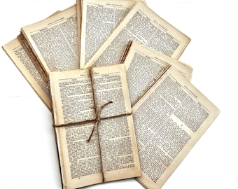 Antique 1800s Bible Pages, Vintage Ephemera for Junk Journals, Scrapbooking, Prayer Journals (20 Pack)