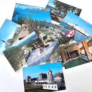 VINTAGE CANADA POSTCARDS, Set of 10 Unused Canadian Postcards, 1950s–1970s, Travel Ephemera from Coast to Coast, Midcentury Landmark Views