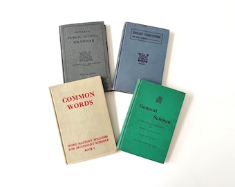 Vintage Canadian School Textbooks, Your Choice, 1917–1958, Grammar Science Spelling