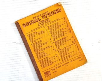 1958 Atlas, Canadian Social Studies, Vintage School Maps, Full Colour