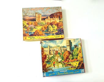 Vintage Philmar Jigsaw Puzzle | Famous Castles Series | Balmoral or Warwick Castle |England | 1940s-1950s