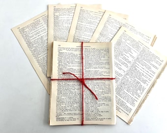 Vintage 1930s Greek English Dictionary Pages – 20 Sheets for Journals, Scrapbooking & Collage