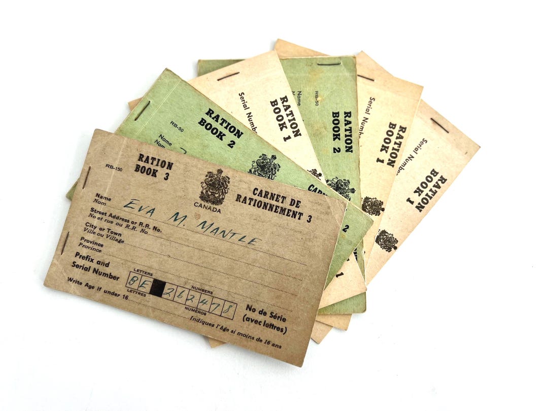 Canadian Ration Books WWII Canadian Ration Books With Unused Stamps - Authentic Wartime ...