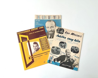 Vintage Music Songbooks | Mitch Miller, Tennessee Ernie Ford & Don Messer | 1950s-60s  Music Books