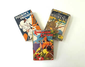 Vintage Hardcover Classic Books with Illustrated Dust Jackets | Your Choice | 1920s-1940s Literary Book Decor