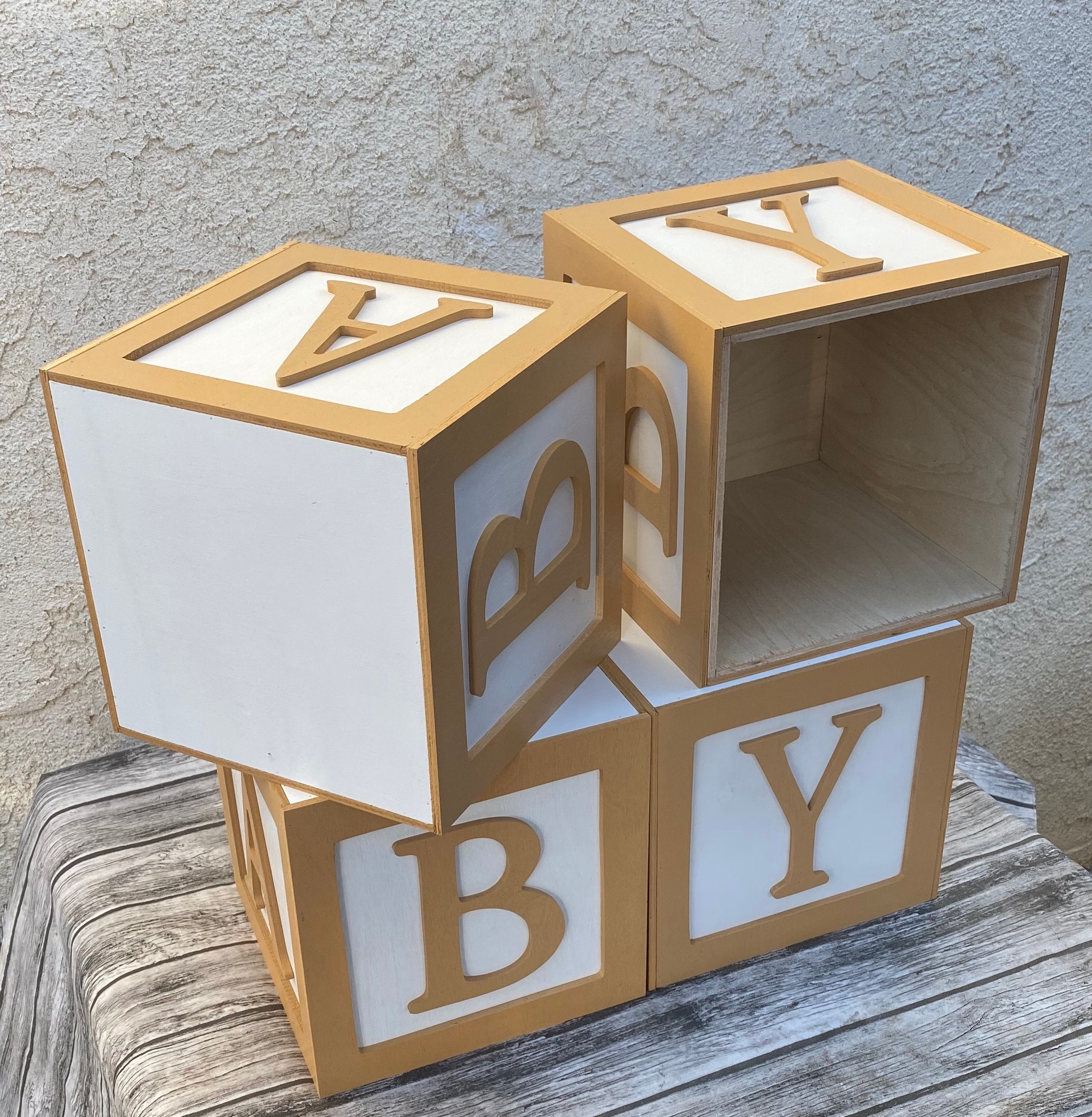 Baby shower blocks Large Blocks ABCD Blocks Large Numbers Etsy