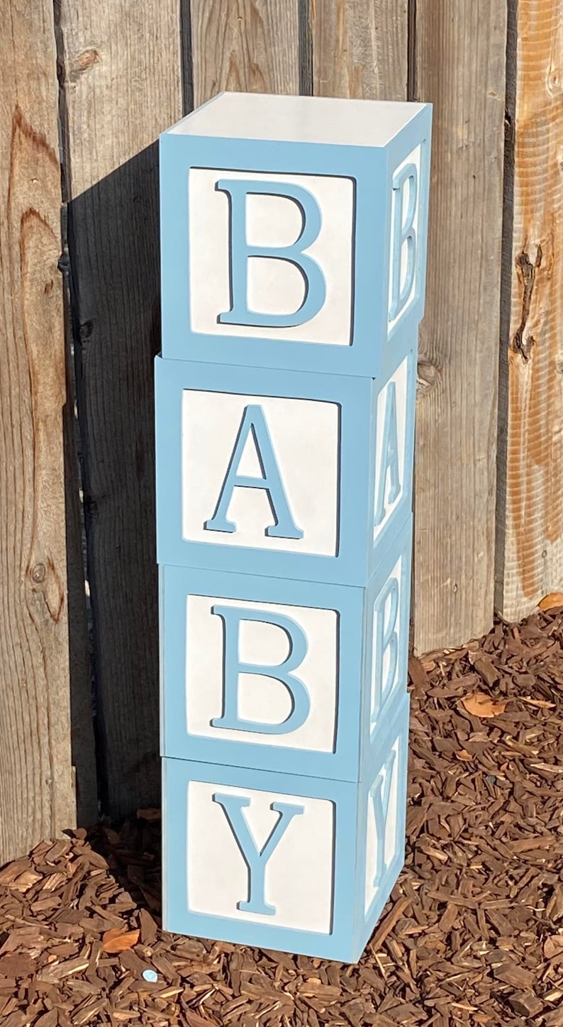Large ABCD blocks baby shower blocks 12x12 PRICE FOR 4 Etsy