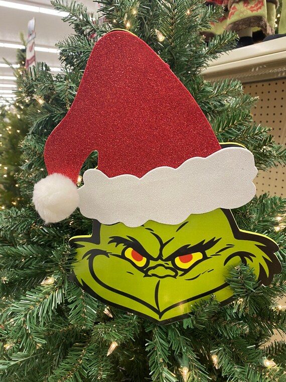 Home Décor Grinch christmas tree topper 3 peice set Decorative Accessories