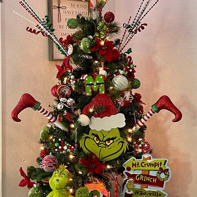 Grinch Decoración árbol de Navidad Grinch árbol peeper Navidad Etsy