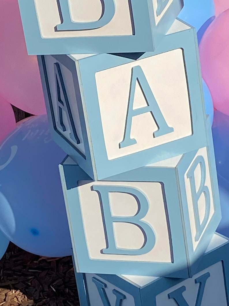 Baby shower block ABC Blocks Letter Blocks Alphabet Blocks Etsy