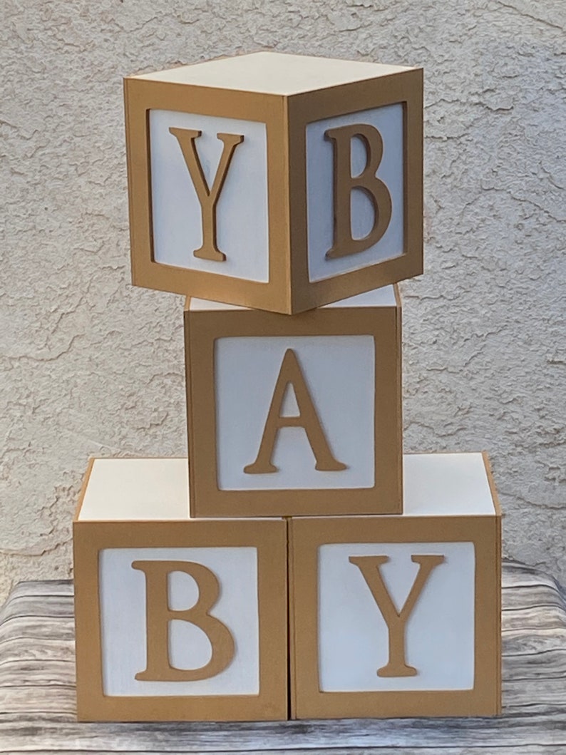 Baby shower blocks Large Blocks ABCD Blocks Large Numbers Etsy