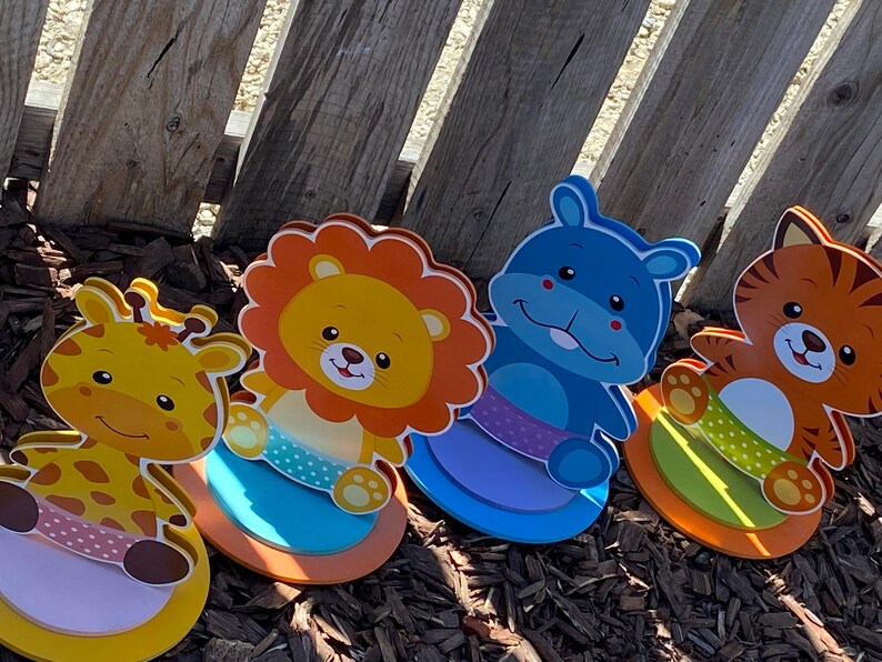 Safari animals theme centerpieces safari birthday decorations safari birthday gets table jungle animals PRICE PER 1