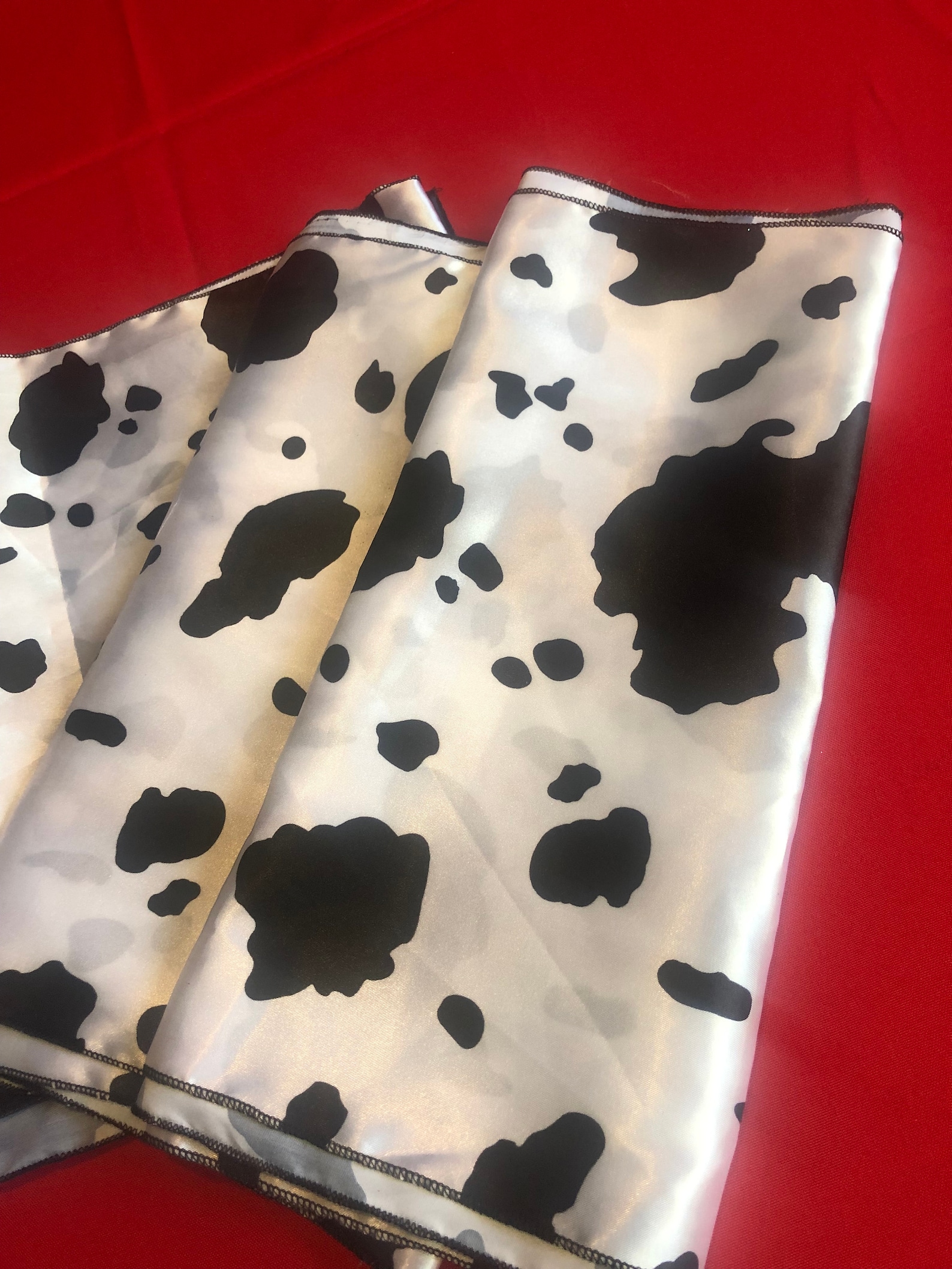 COW PRINT LINENS Fabric Table Runner Tablecloth Black and Etsy