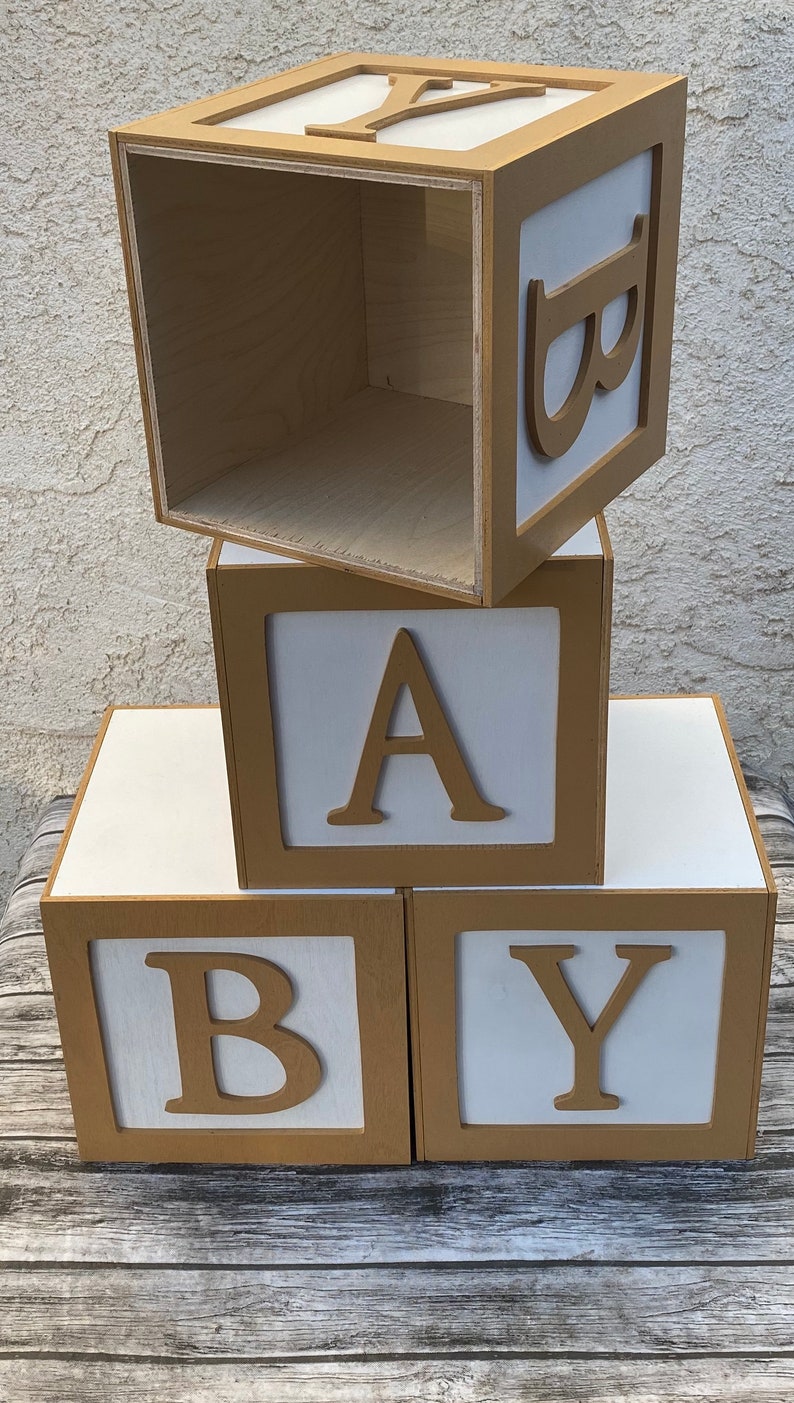 Baby shower blocks Large Blocks ABCD Blocks Large Numbers Etsy