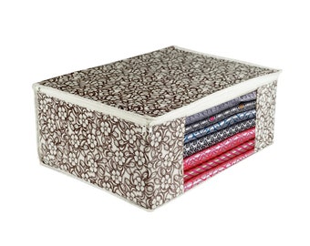 1. Housse de rangement beige pour sari, organiseur de vêtement, rangement pour garde-robe, protège-vêtements, solution de rangement