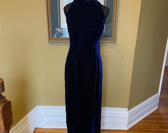 90s velvet column dress evening gown