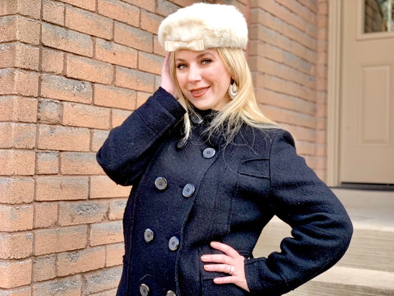 1950s pillbox fur hat - image 1