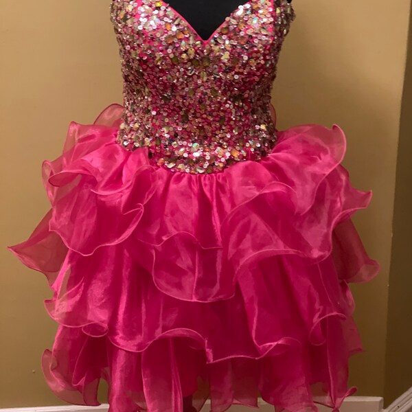 Pink prom mini dress