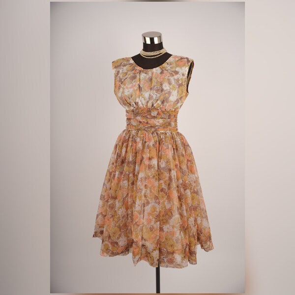 1950s chiffon dress