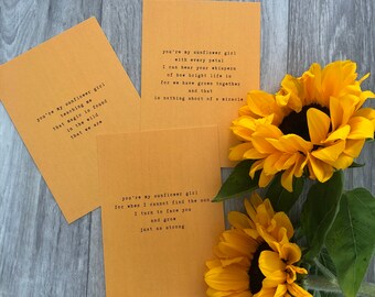 you’re my sunflower girl series poetry prints