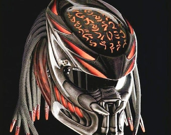alien robot full head biker helmet Predator Sliver Airbrushed Motorcycle Helmet – Custom Airbrush Helmet scratches and chipping Ok so how should they