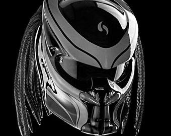 bee bike helmet WOLF BUMBLE-BEE GLOSSY B&Y CUSTOM MOTORCYCLE HELMET 3LAMPs OPEN FACE ROBOT  NEW