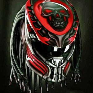 The Predator Helmet Custom King Skull Best Black Red Color For Motorcycle Approved DOT/ECE
