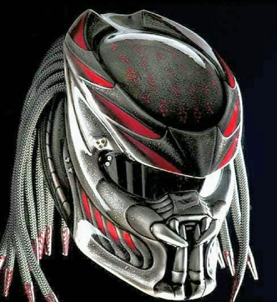 chopper motorcycle helmets uk Motorcycle Helmet Custom Predator Red Margin Bobber Chopper Approved  DOT/ECE