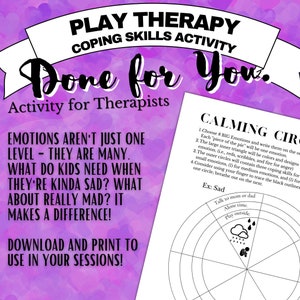 Coping Skills Worksheet | Play Therapy Activity to Identify Emotions | Printable Child Therapy Worksheet | Therapy Activity for Kids