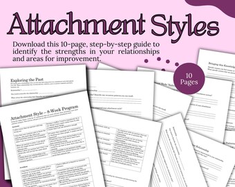 Healing Codependency - Attachment Style Worksheets | Anxious vs Avoidant Relationships | Instant Download