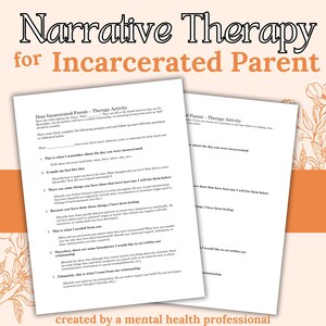Dear Incarcerated Parent Narrative Therapy Worksheet | Guided Letter to Forgive a Family Member in Jail | Instant Download