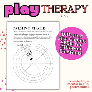 Calming Circle Therapy Worksheet | Coping Skills for Emotions (Digital Download)